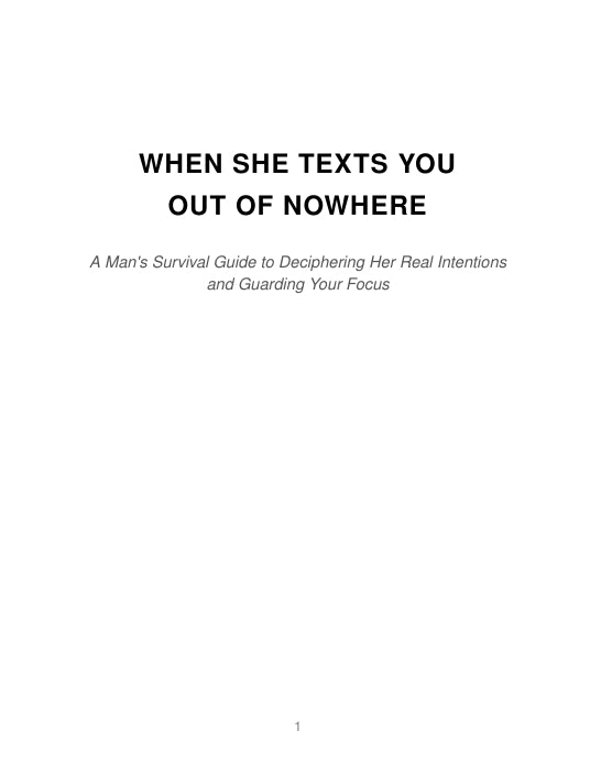 When She Texts You Out Of Nowhere